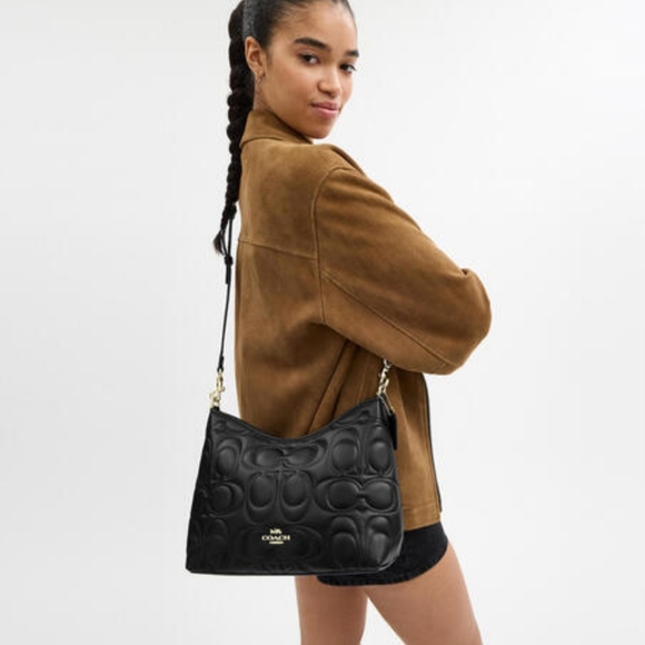 🖤🖤Coach Laurel Signature Leather Embossed Shoulder Bag - Picture 9 of 10